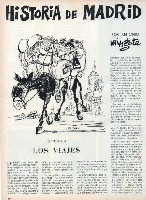 LAMINA V17015: Ilustracion de Mingote para capitulo X seccion historia de Madrid
