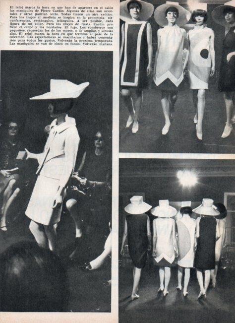 LAMINA V16931: Vestidos geometricos de la firma Pierre Cardin