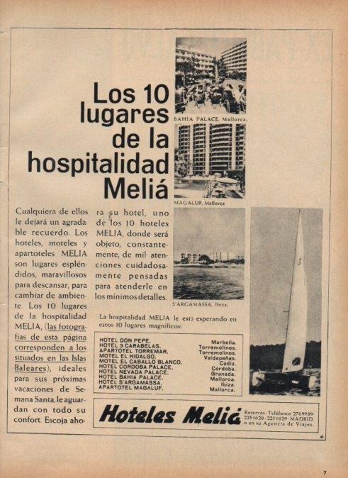 LAMINA V16897: Publicidad Hoteles Melia