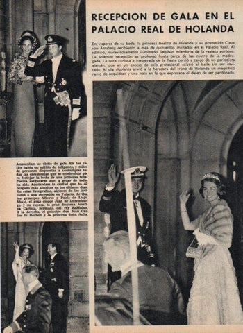 LAMINA V16911: Juan Carlos y Sofia en recepcion en Holanda