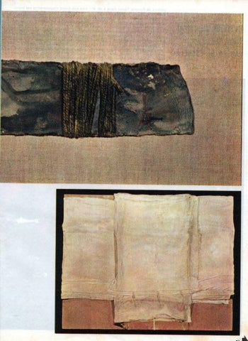 LAMINA V16950: Cordel atado y Ropa sobre carton por Antonio Tapies