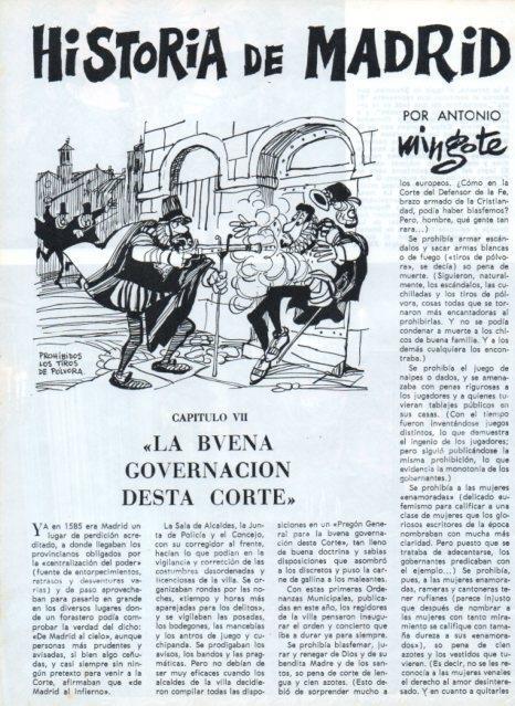 LAMINA V17179: Ilustracion de Mingote para capitulo VII seccion Historia de Madrid