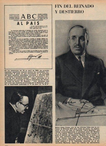 LAMINA V17173: Alfonso XIII poco antes de morir