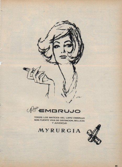 LAMINA V17160: Publicidad rojo embrujo de Myrurgia