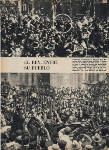 LAMINA V17165: Alfonso XIII a caballo en Barcelona en 1904