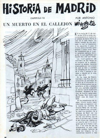 LAMINA V17226: Ilustracion de Mingote para capitulo VI seccion Historia de Madrid