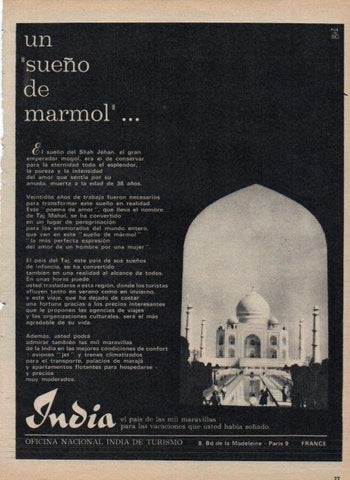 LAMINA V17217: Publicidad Oficina Nacional India de Turismo