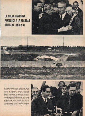 LAMINA V17215: Conde de Torrepalma en entrega de premios y galga Cancionera VII