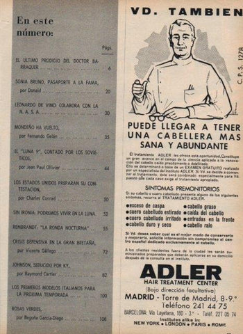 LAMINA V17208: Publicidad Adler hair treatment center