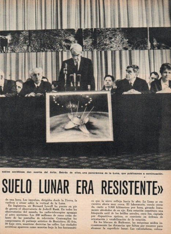 LAMINA V17211: Sabios sovieticos en rueda de prensa del alunizaje del Luna IX