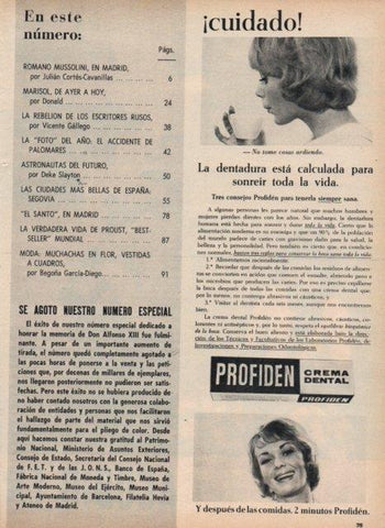 LAMINA V17093: Publicidad crema dental Profiden
