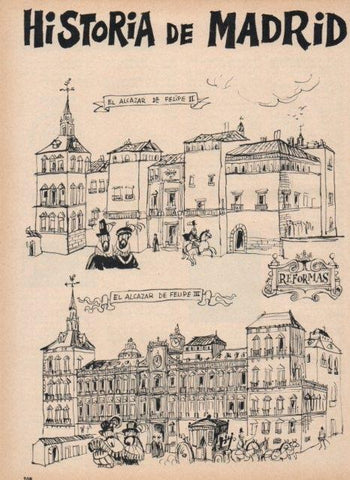 LAMINA V17068: Ilustracion de Mingote para capitulo XI seccion historia de Madrid