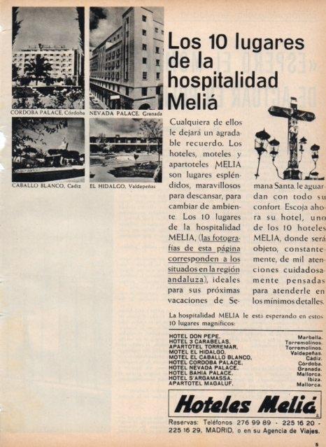 LAMINA V17078: Publicidad Hoteles Melia
