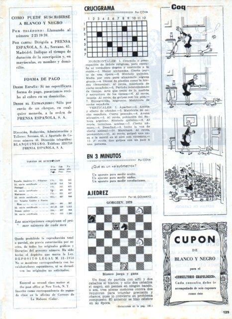 LAMINA V17580: Pagina de crucigrama y viñeta de Coq