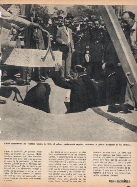 LAMINA V17119: Piedra inagural de un obelisco conmemorando la Cortes de 1812