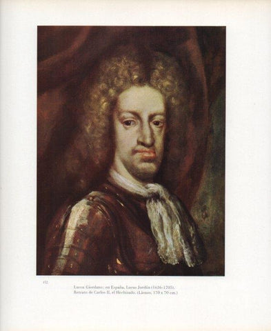 LAMINA V17758: Retrato de Carlos II el Hechizado por Luca Giordano o Lucas Jordan