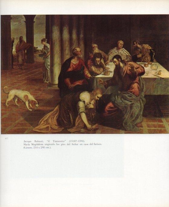 LAMINA V17744: Maria Magdalena ungiendo los pies del Señor por Tintoretto