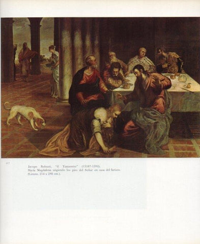 LAMINA V17744: Maria Magdalena ungiendo los pies del Señor por Tintoretto
