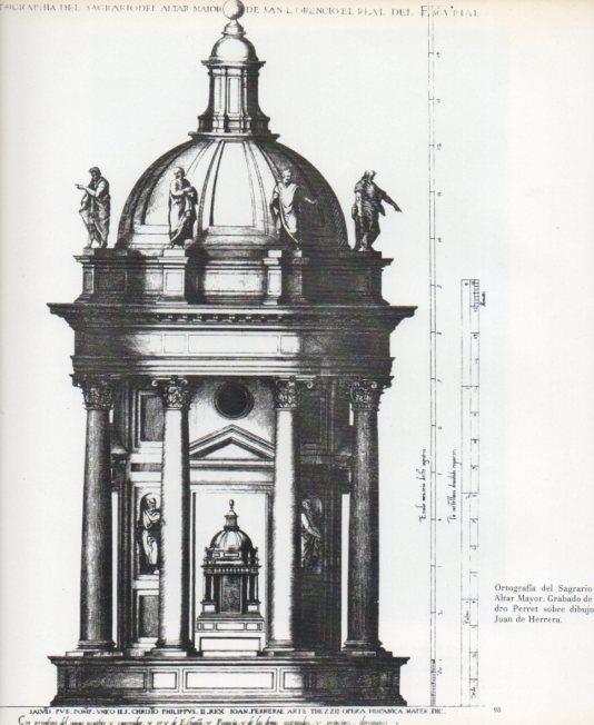 LAMINA V17615: Basilica del Escorial. Sagrario del Altar Mayor grabado de Pedro Perret