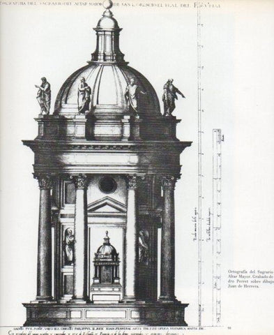LAMINA V17615: Basilica del Escorial. Sagrario del Altar Mayor grabado de Pedro Perret