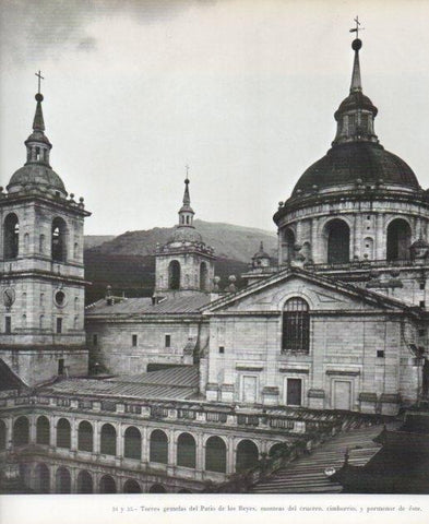 LAMINA V17593: Monasterio del Escorial. Torres gemelas del Palacio de los Reyes