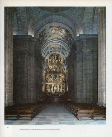 LAMINA V17599: Basilica del Escorial. Nave central desde el interior