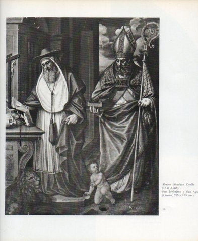 LAMINA V17603: San Jeronimo y San Agustin por Alonso Sanchez Coello