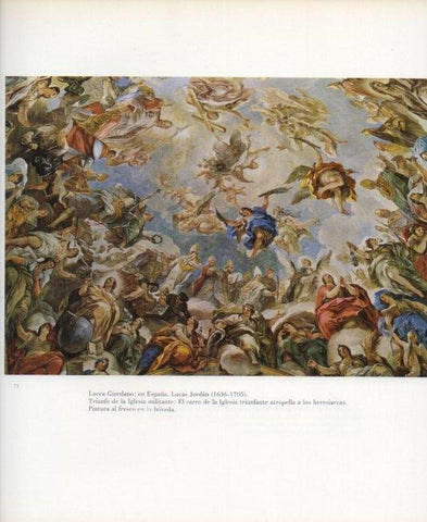 LAMINA V17608: Basilica del Escorial. Fresco en la boveda por Lucas Jordan