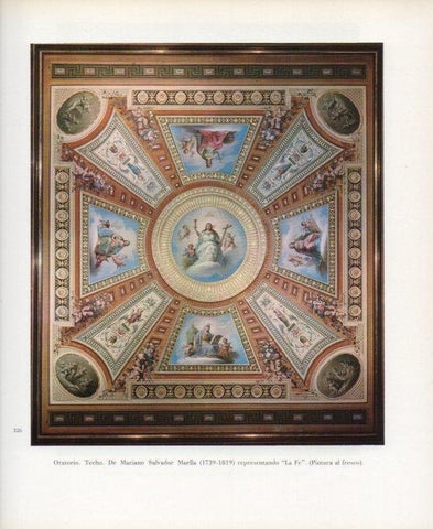 LAMINA V17708: Palacio de los Borbones del Monasterio del Escorial. Techo del oratorio