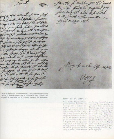LAMINA V17714: Carta de Felipe II al Emperador Carlos V de la victoria de San Quintin