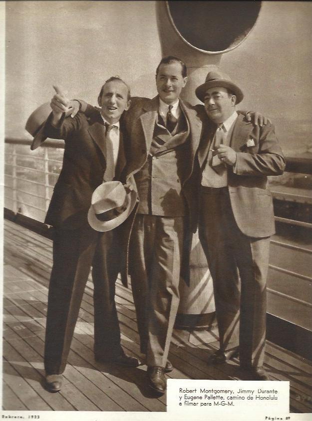 LAMINA 31888: Robert Montgomery, Jimmy Durante y Eugene Pallette