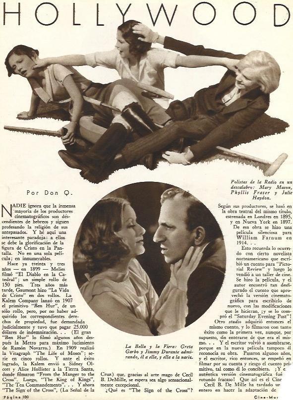 LAMINA 31892: Mary Mason, Phylis Fraser y Julie Haydon. Greta Garbo y Jimmy Durante