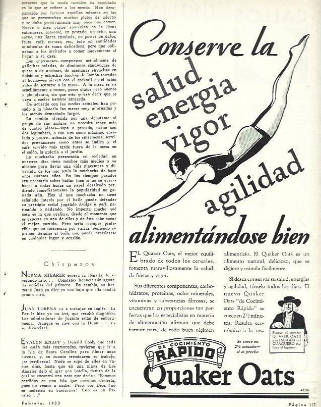 LAMINA 31901: Publicidad de alimento Quaker Oats