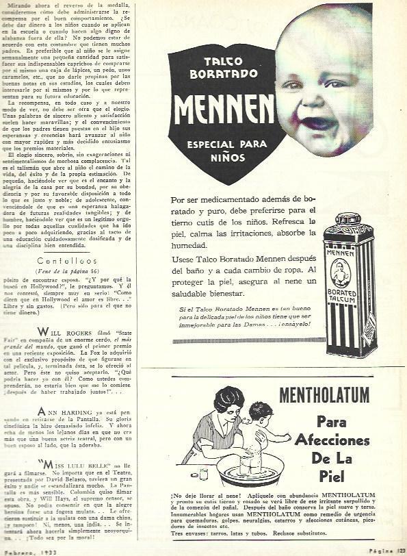 LAMINA 31904: Publicidad de talco Mennen y Mentholatum