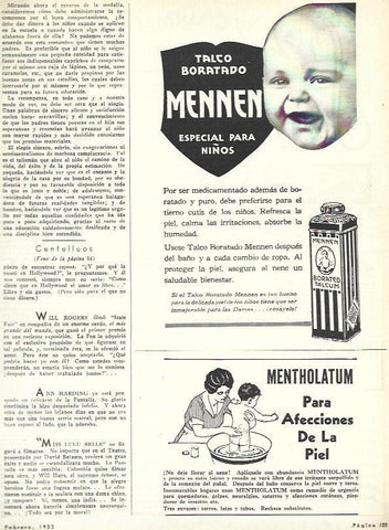 LAMINA 31904: Publicidad de talco Mennen y Mentholatum