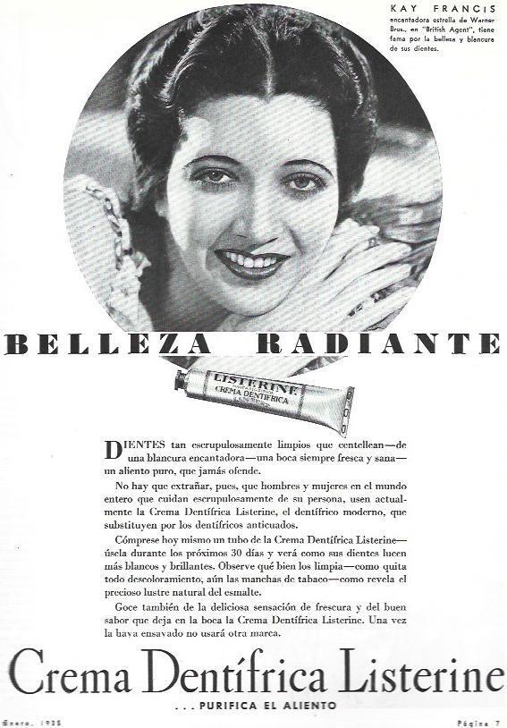 LAMINA 31912: Kay Francis en publicidad de Listerine