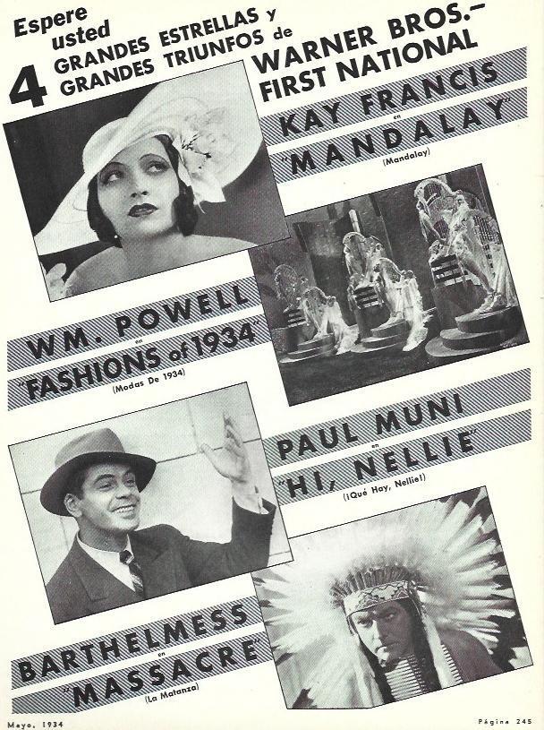 LAMINA 31850: Estrenos de cine de mayo de 1934