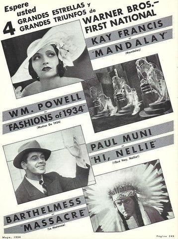 LAMINA 31850: Estrenos de cine de mayo de 1934