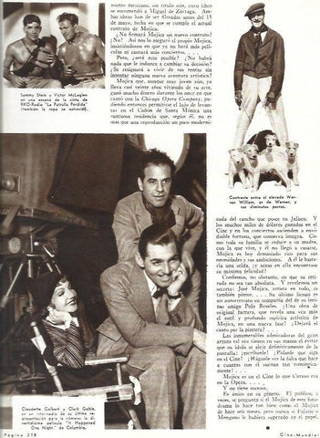 LAMINA 31866: Claudette Colbert y Clark Gable en el rodaje de It Happened One Night