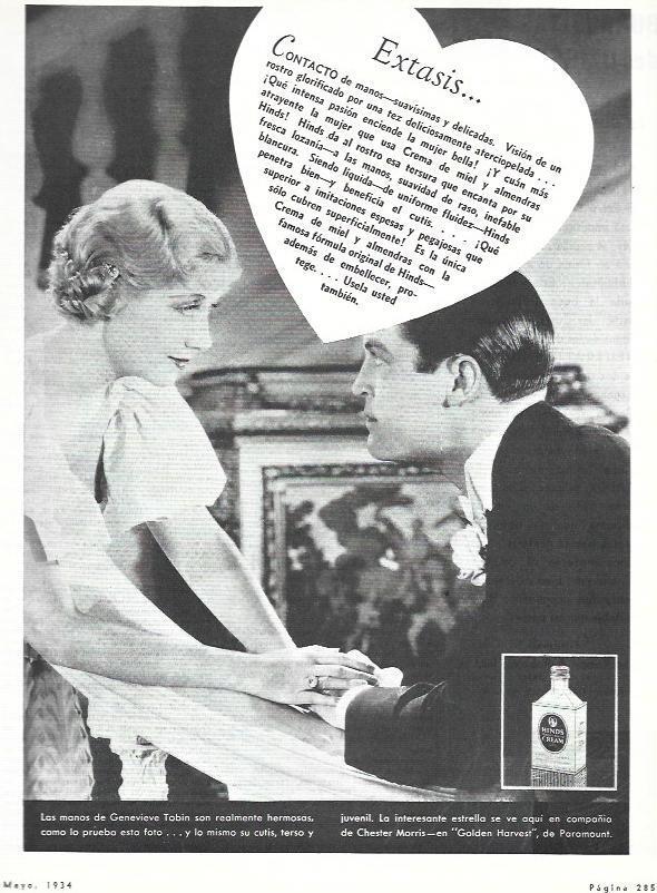 LAMINA 31870: Genevieve Tobin y Chester Morris en publicidad de Extasis