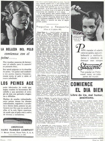 LAMINA 31872: Publicidad de peines Ace y Stacomb