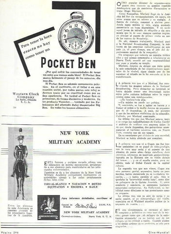 LAMINA 31876: Publicidad de Pocket Ben y New York Military Academy