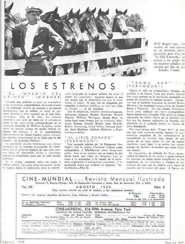 LAMINA 31951: Will Rogers en In Old Kentucky