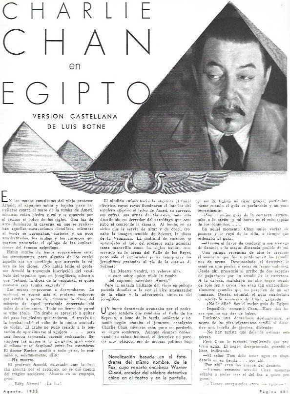 LAMINA 31953: Charlie Chan en Egipto