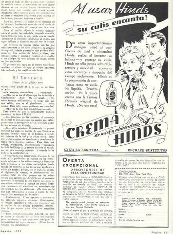 LAMINA 31973: Publicidad de crema Hinds