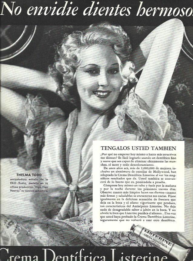 LAMINA 31849: Thelma Todd en publicidad de Listerine
