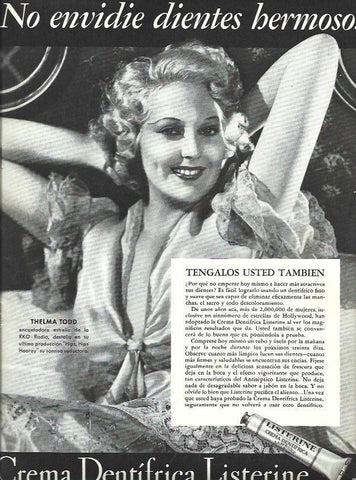 LAMINA 31849: Thelma Todd en publicidad de Listerine