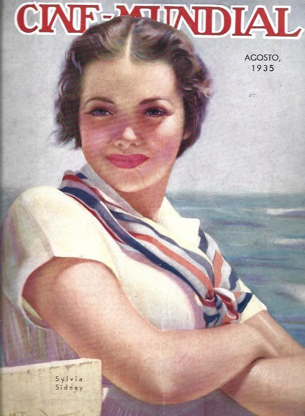 LAMINA 31949: Portada de Cine Mundial con Sylvia Sidney, agosto de 1935