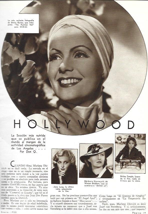 LAMINA 31918: Primer plano de Greta Garbo