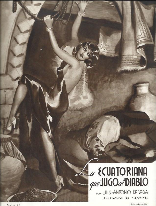 LAMINA 31922: La Ecuatoriana que jugo al Diablo, dibujo de C. Sanchez